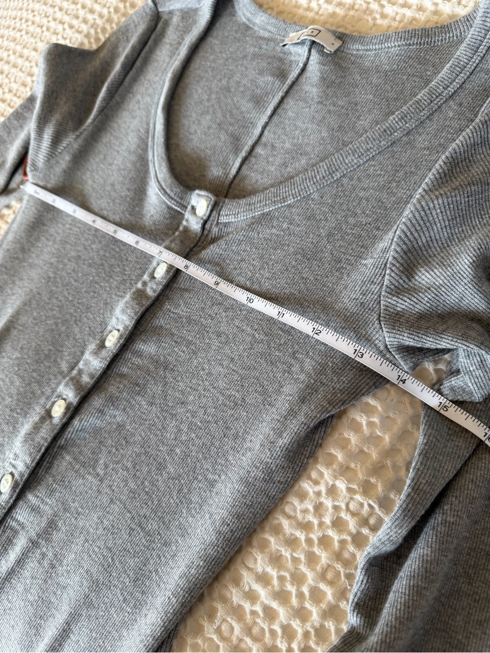 AYR The It Girl Button Front Ribbed Midi Dress Heather Grey Size S - Picture 8 of 12
